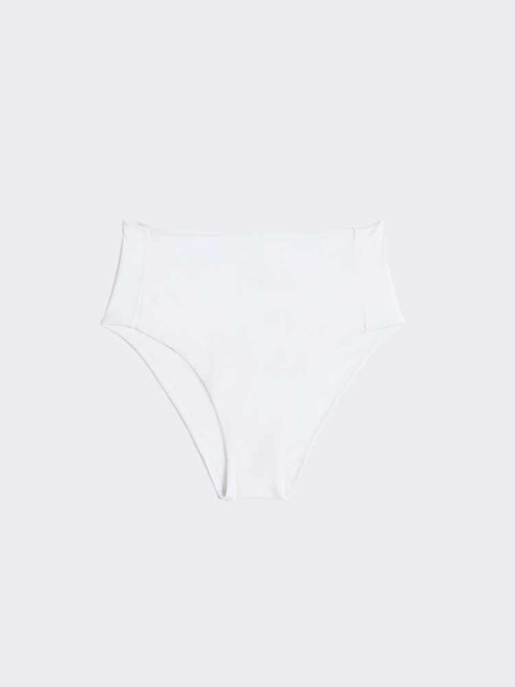 High-waisted jersey bikini bottoms - WHITE