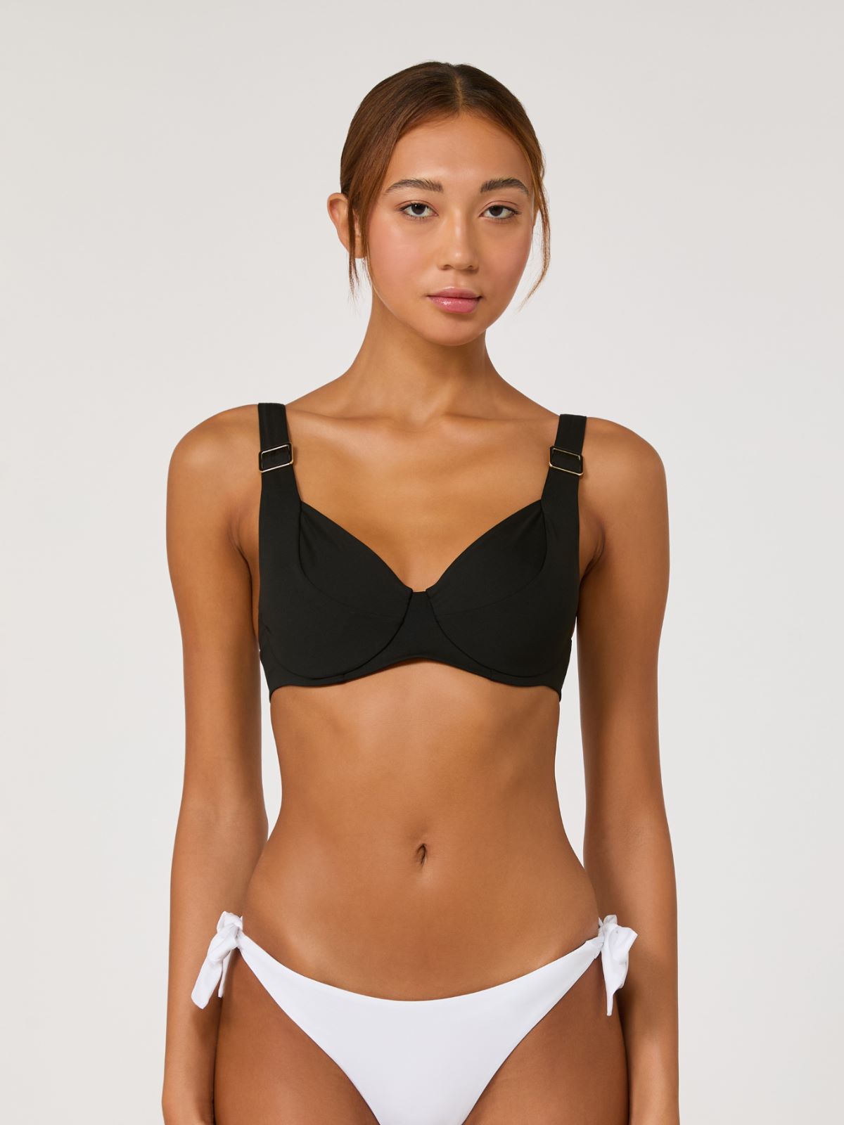 Sujetador de bikini balconette con copa C de punto - NEGRO - Max Mara - 2