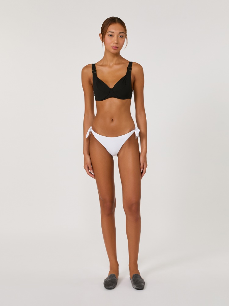 Sujetador de bikini balconette con copa C de punto - NEGRO - Max Mara