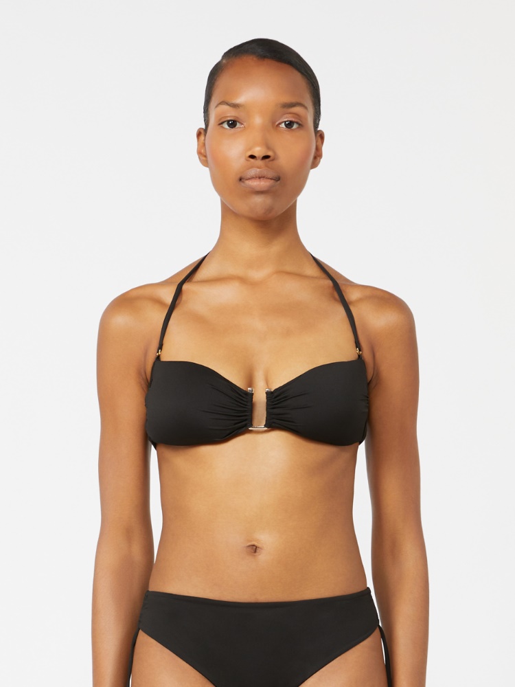 Jersey bandeau bikini top - BLACK - 2