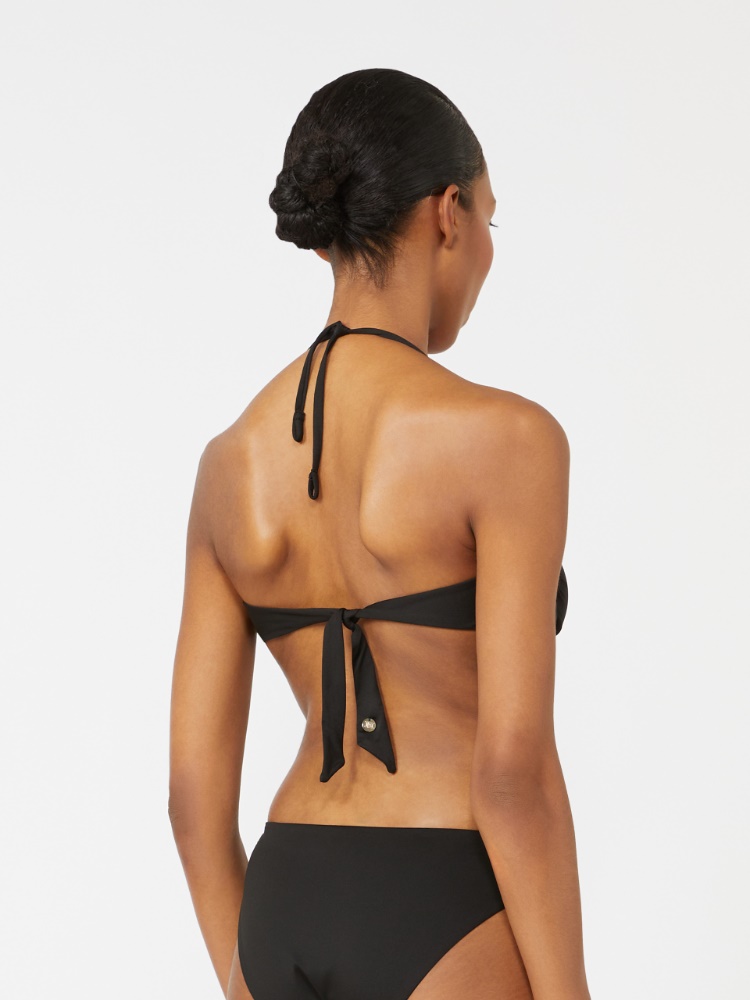Jersey bandeau bikini top - BLACK - 3