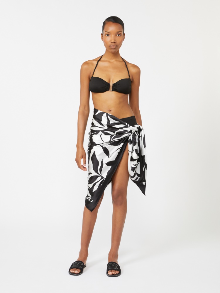 Jersey bandeau bikini top - BLACK - 1