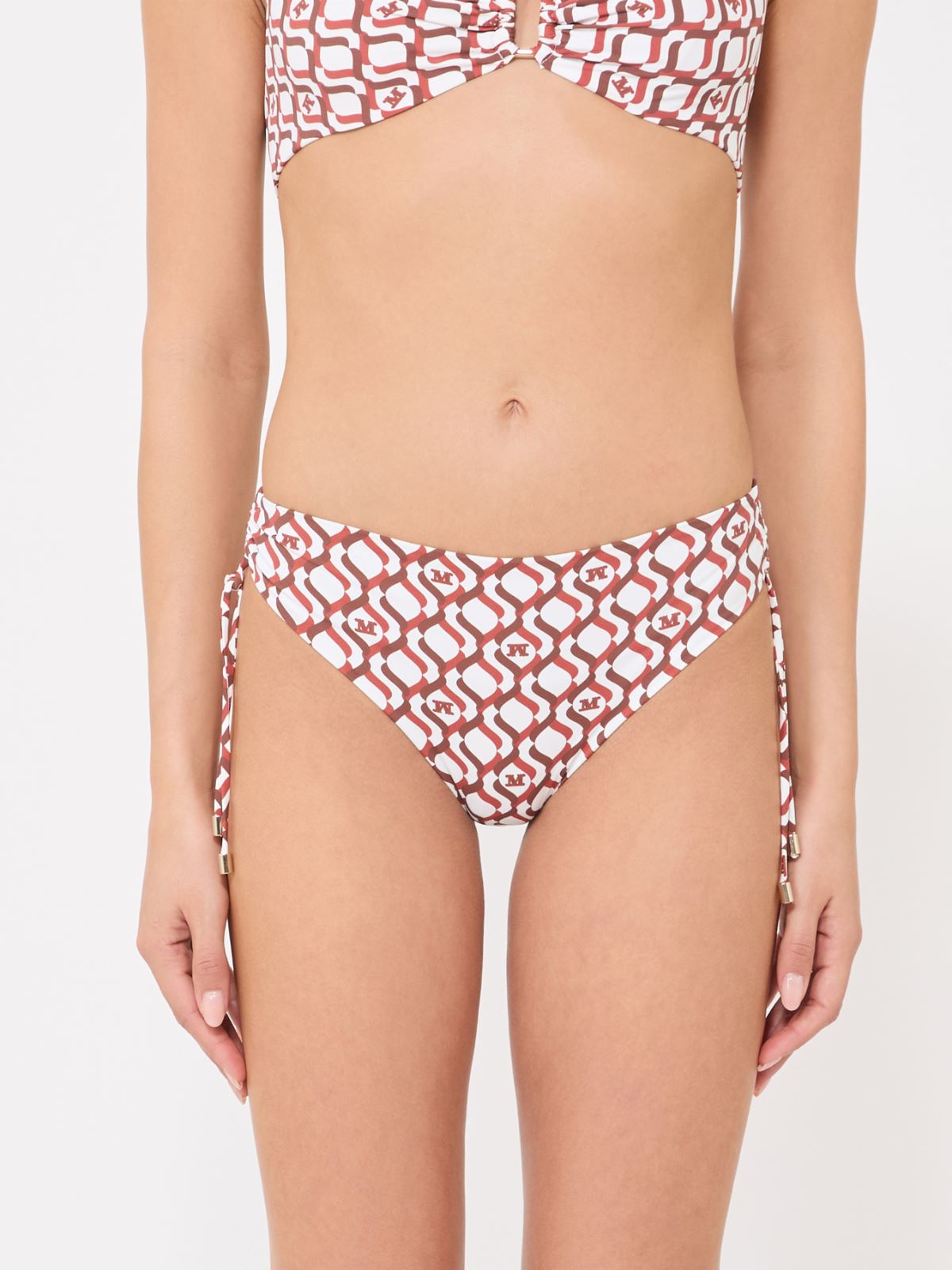 Printed jersey bikini bottoms - RUST - 2