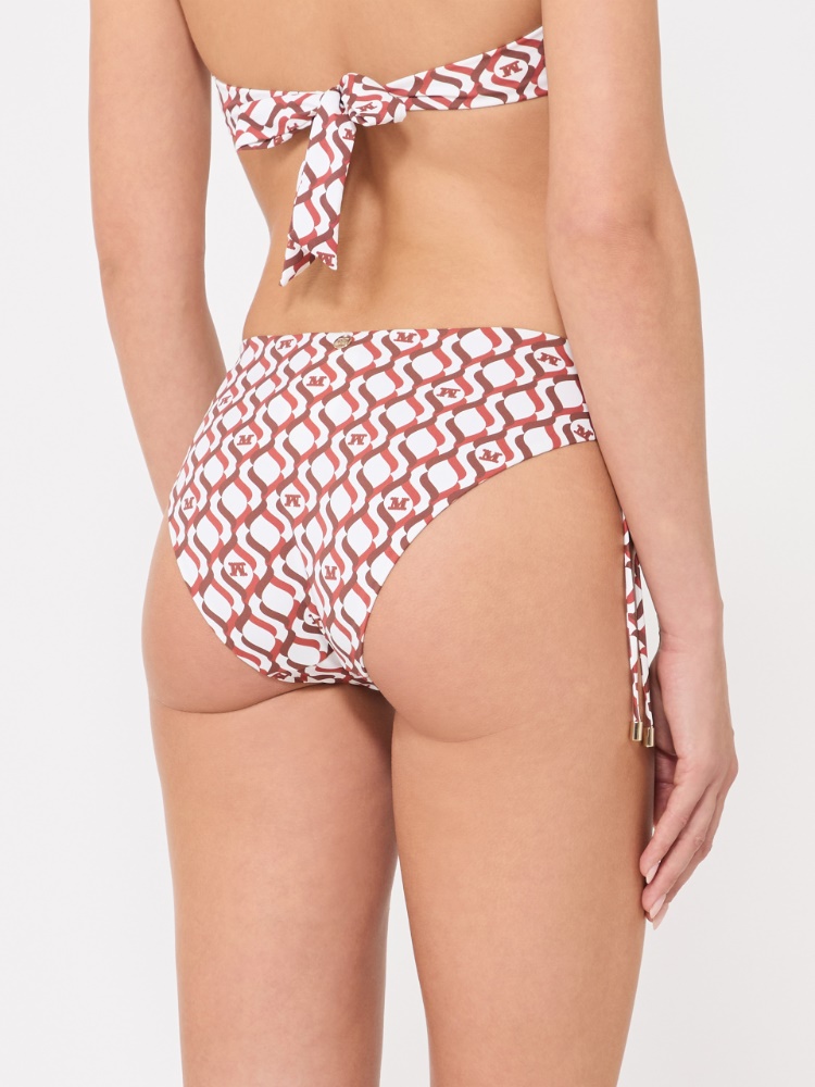 Printed jersey bikini bottoms - RUST - 3
