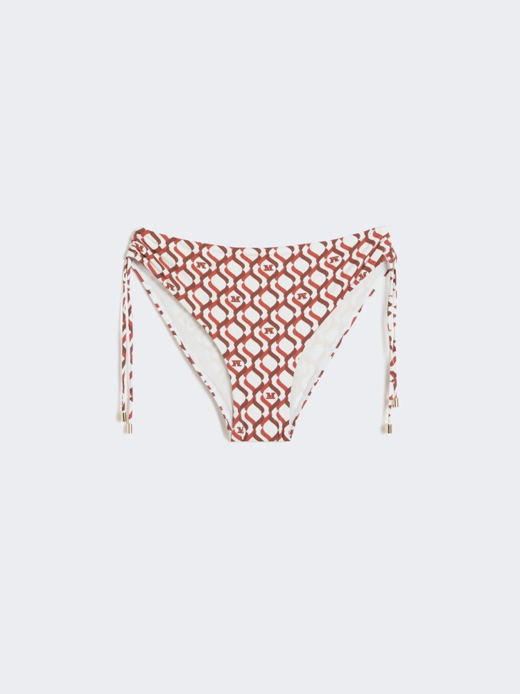 Printed jersey bikini bottoms - RUST - 5