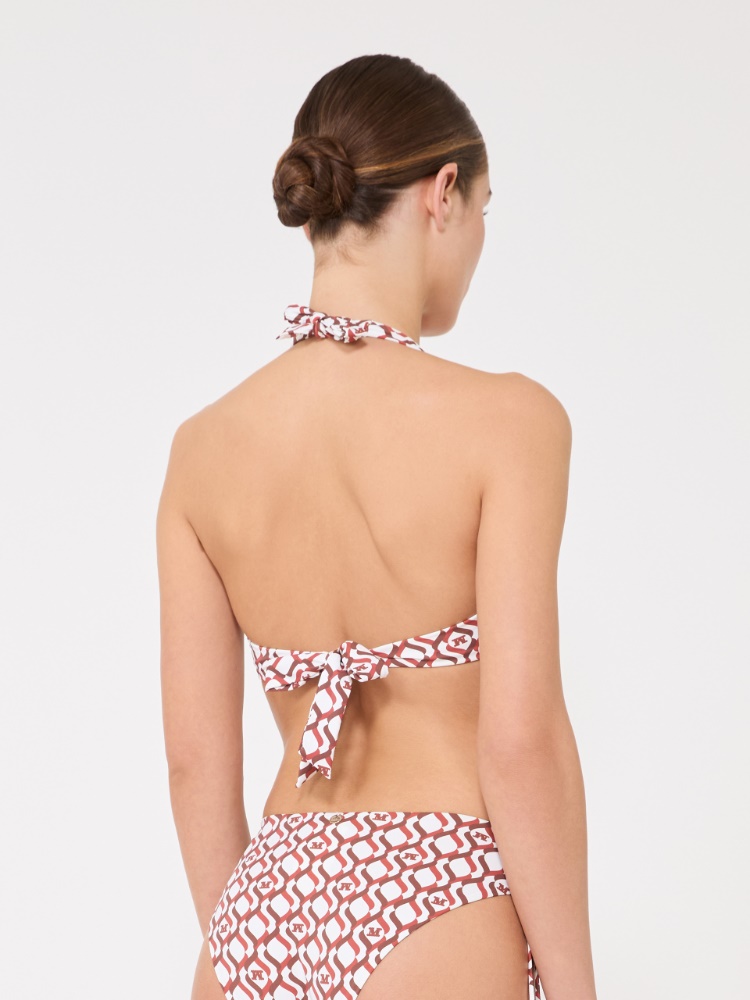 Printed jersey bikini top - RUST - 3