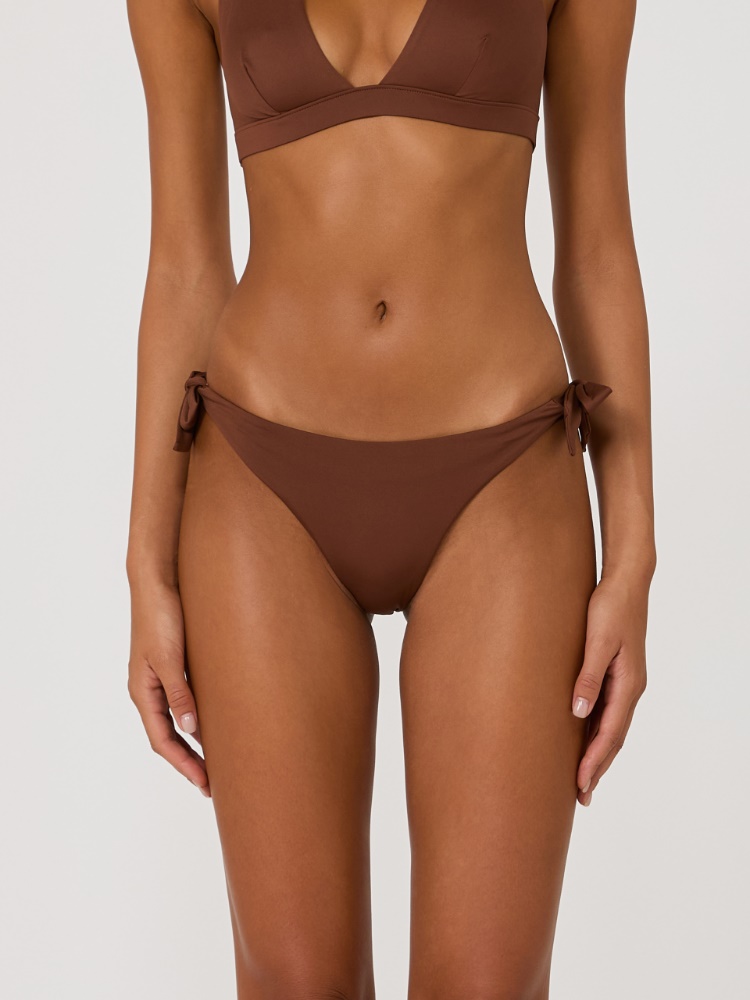 Solid-coloured Lycra® swim briefs - CHOCOLATE - Max Mara - 2