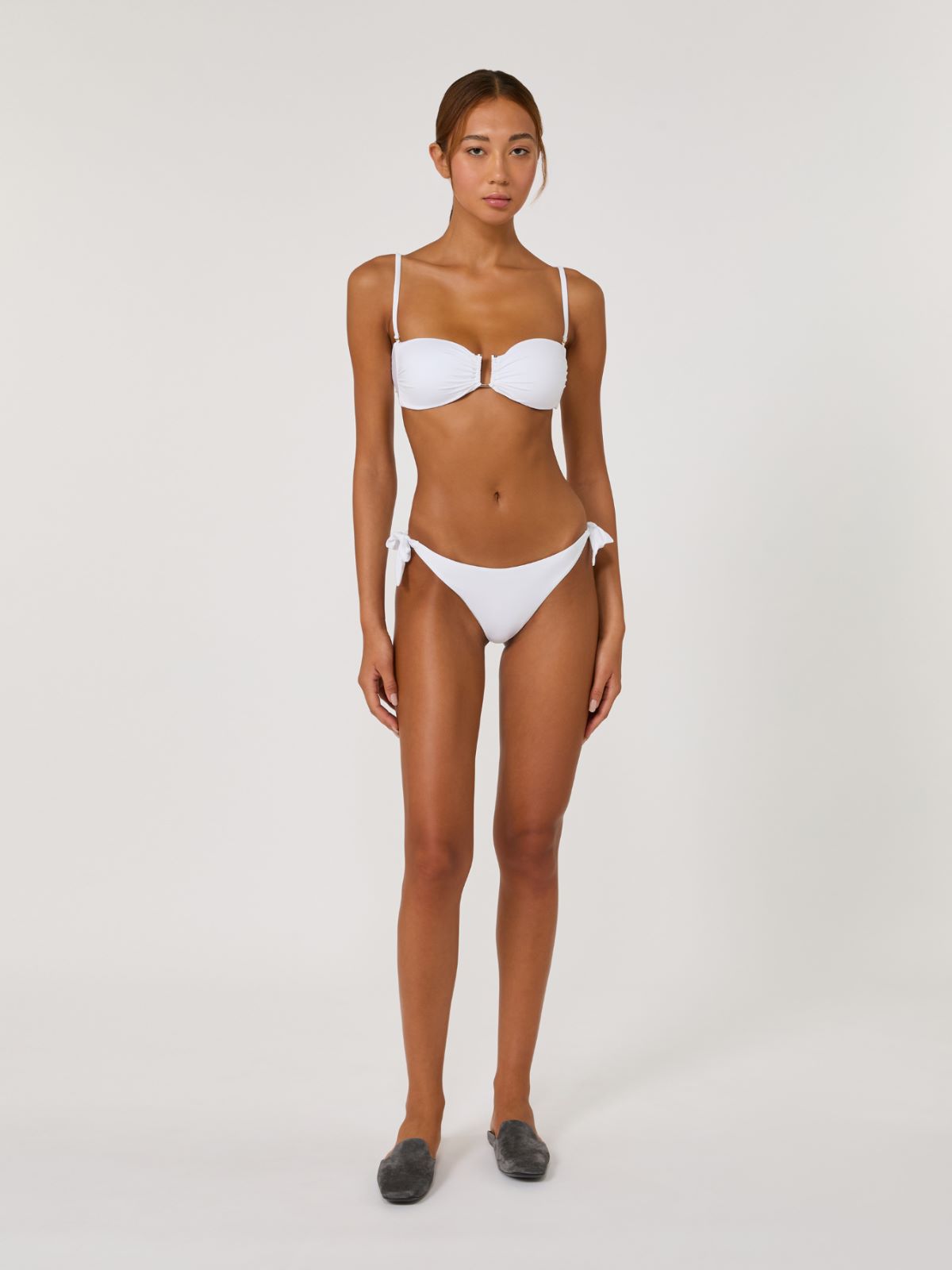 Solid-coloured Lycra® swim briefs - WHITE