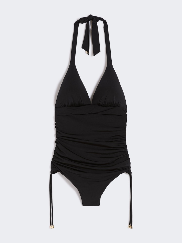 Gathered jersey swimsuit - BLACK - 5