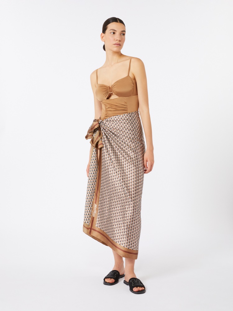 Costume intero a fascia in jersey lucido - CAMMELLO - Max Mara - 1