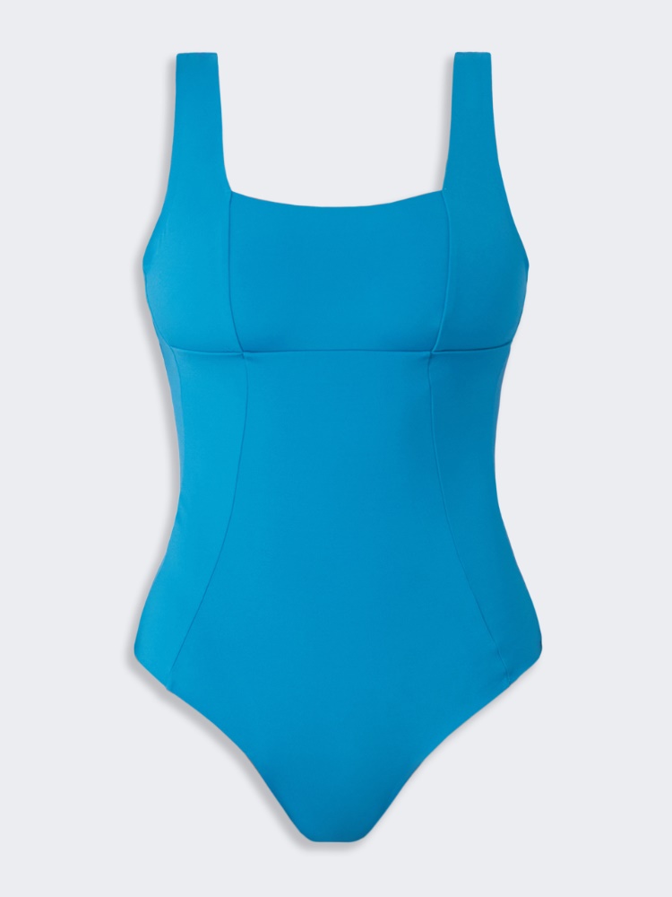 Technical fabric one-piece swimsuit - TURQUOISE
