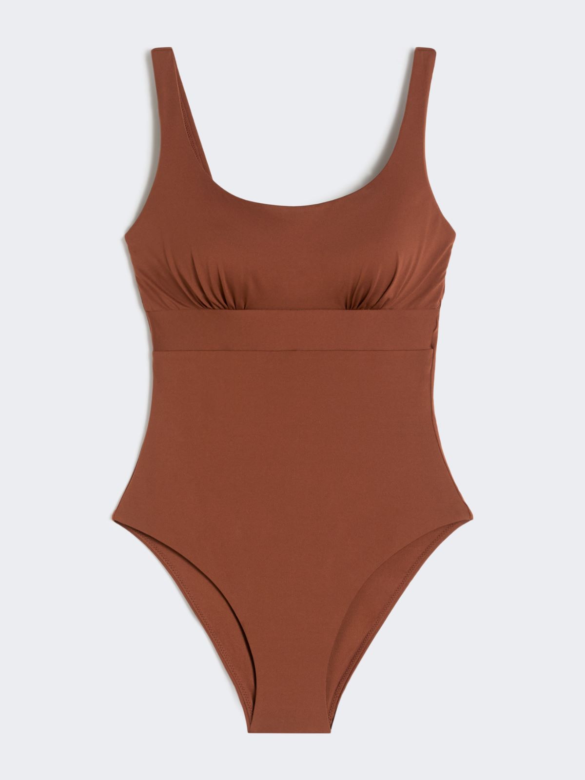 Jersey racer-back swimsuit - CHOCOLATE - 5