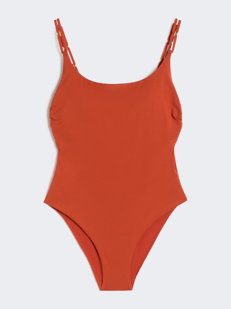 Jersey racer-back swimsuit - CORAL - 5