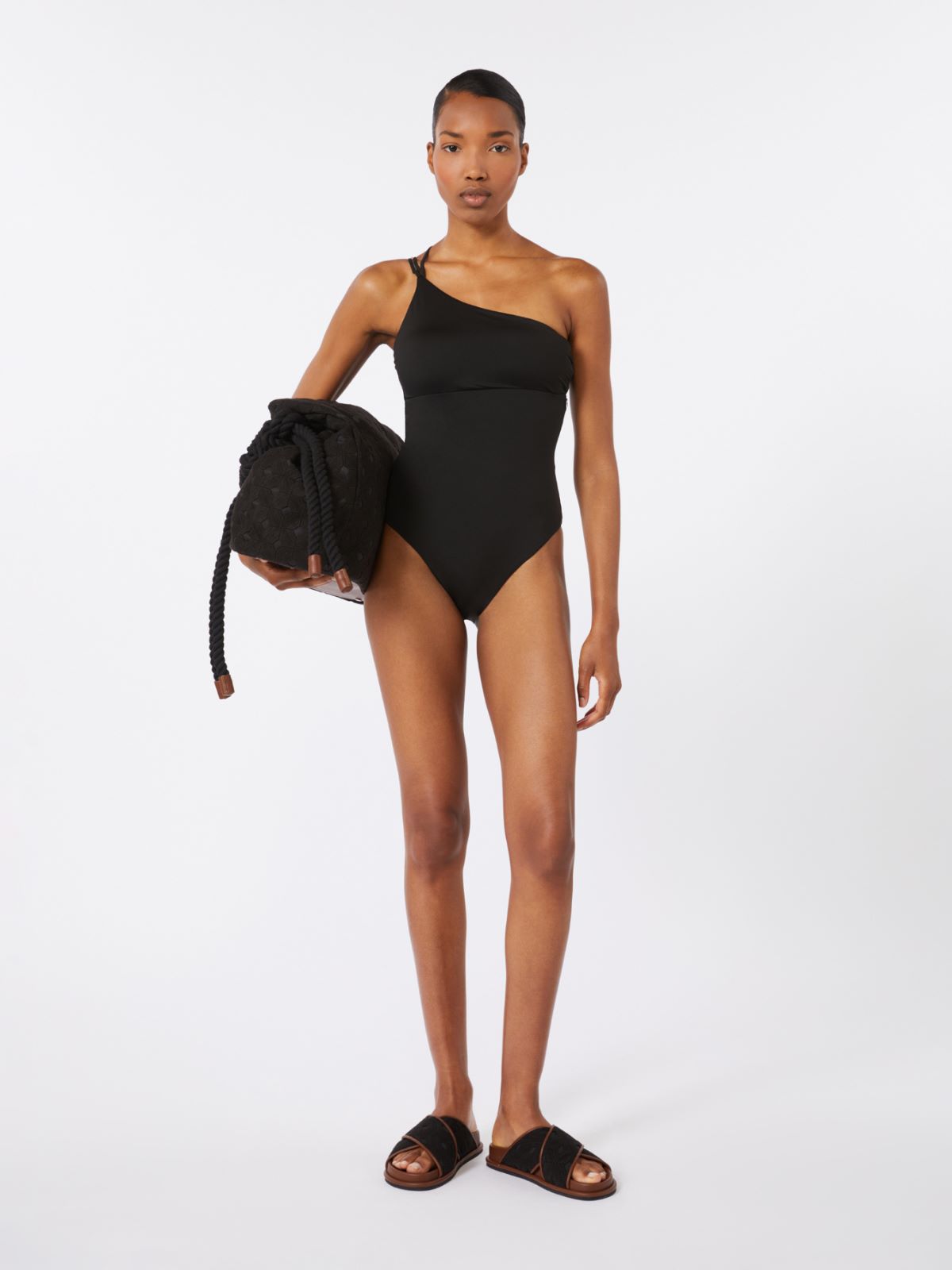 Costume intero monospalla in jersey - NERO - Max Mara