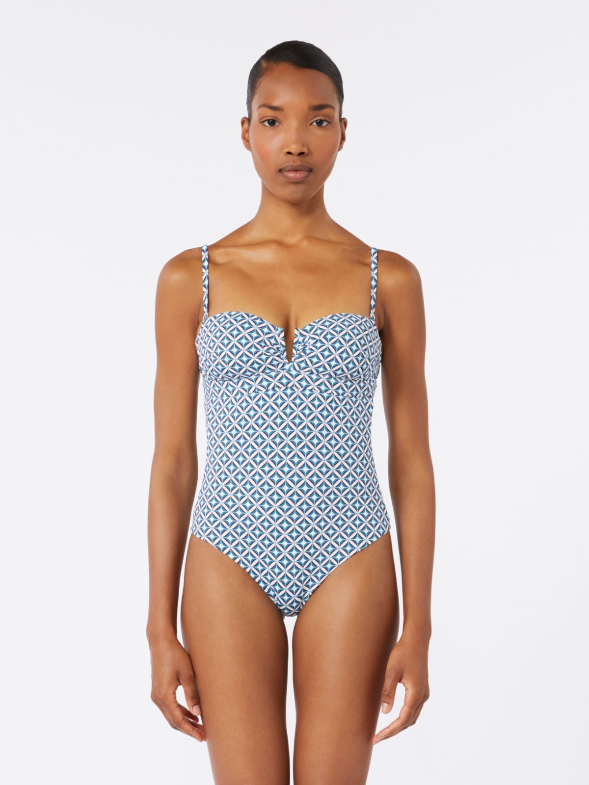 Bañador de banda de nailon estampado - TURQUESA - Max Mara - 2