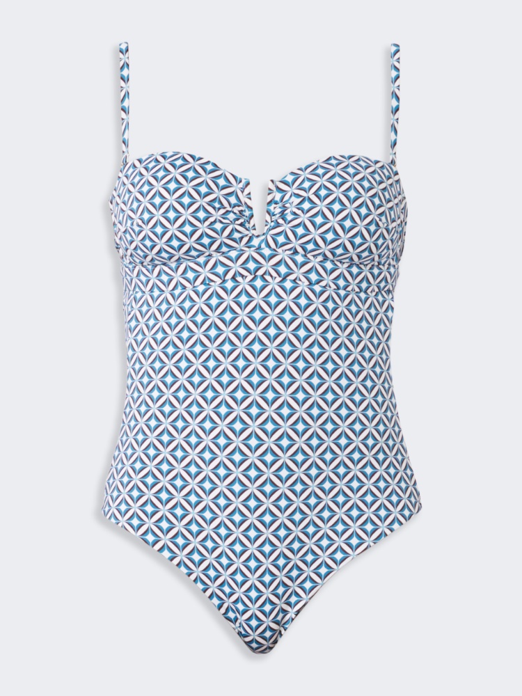 Bañador de banda de nailon estampado - TURQUESA - Max Mara - 6