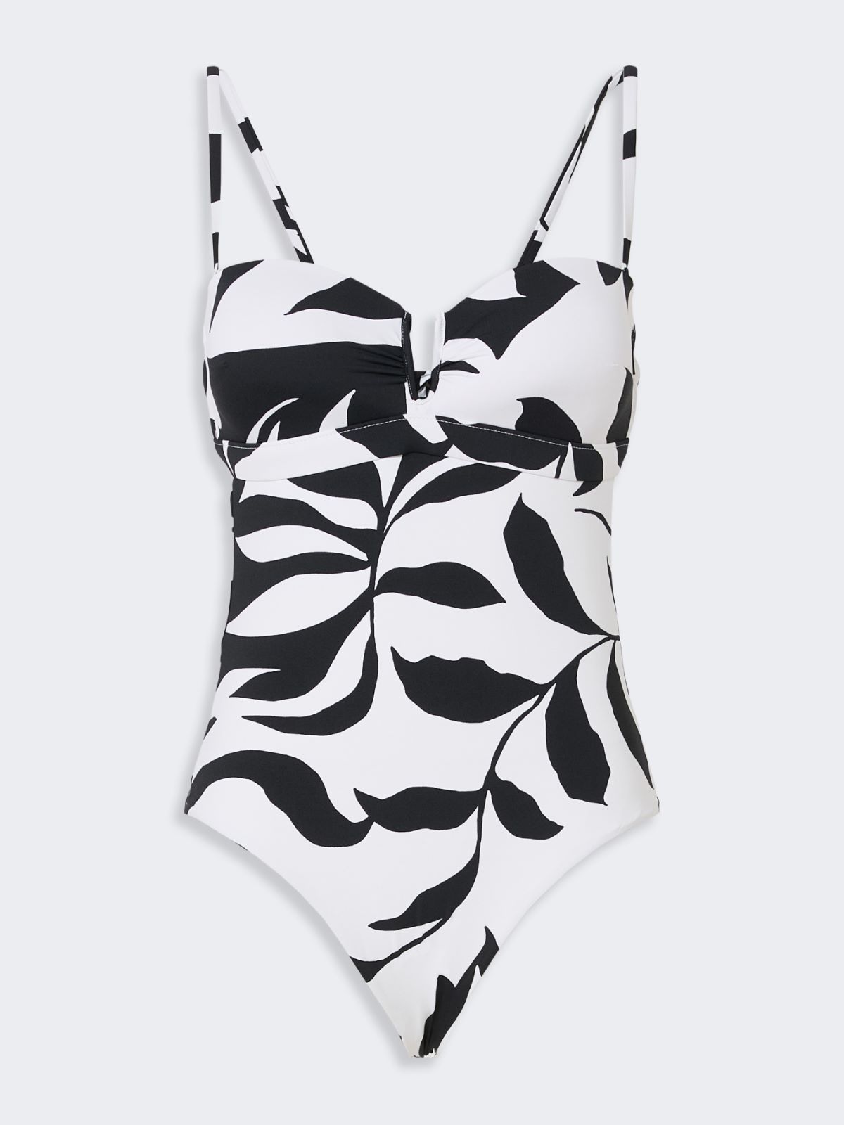 Printed nylon bandeau swimsuit - WHITE - Max Mara - 6