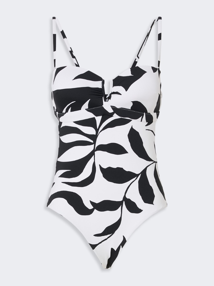 Bañador de banda de nailon estampado - BLANCO - Max Mara - 6