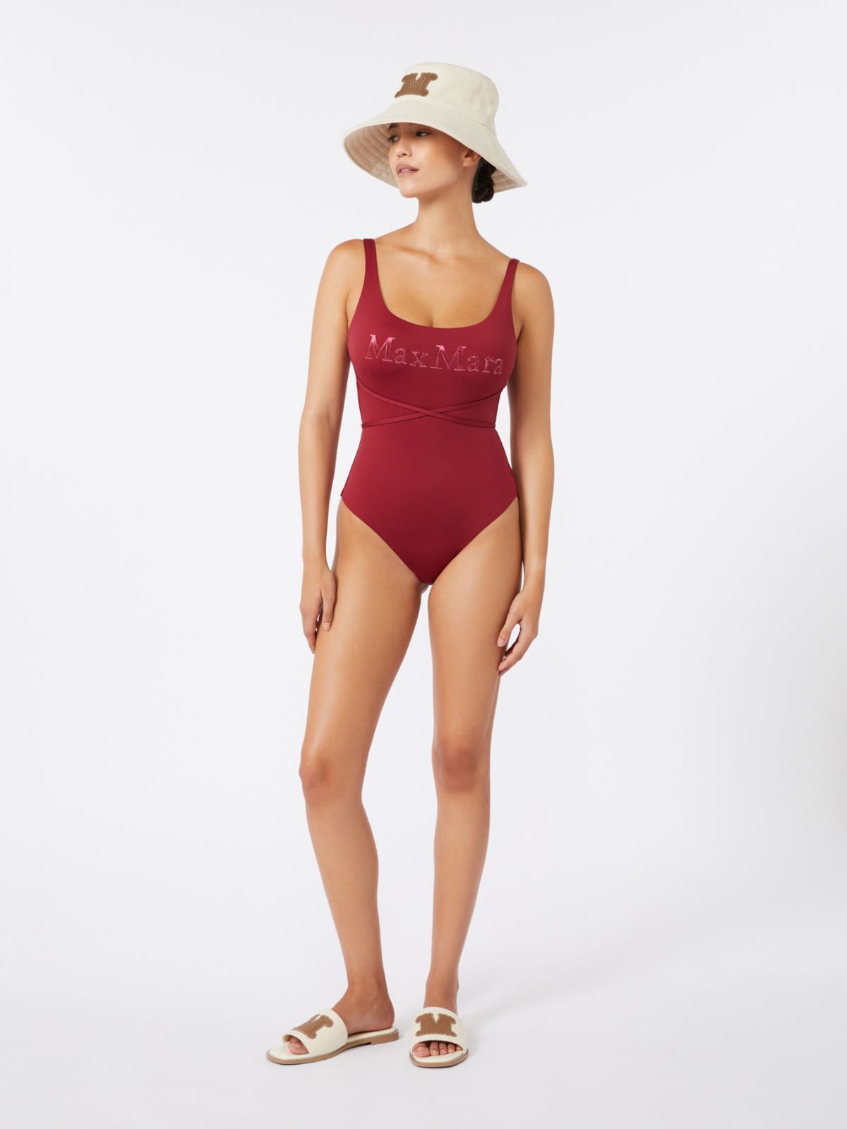 Jersey logo swimsuit - GERANIUM