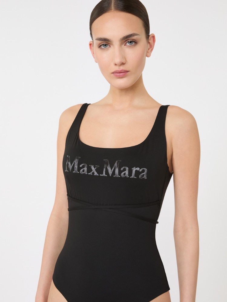 Costume intero in jersey con logo - NERO - 4