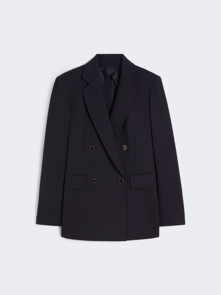 Milano-knit double-breasted jersey blazer - NAVY - Max Mara