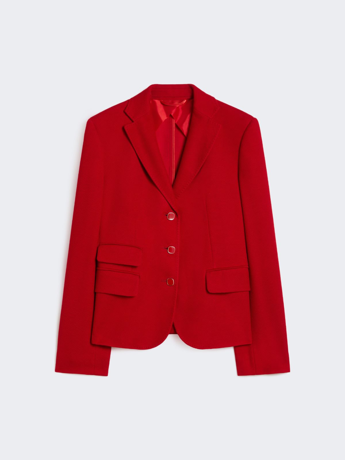 Single-breasted piqué jersey jacket - RED - Max Mara - 10