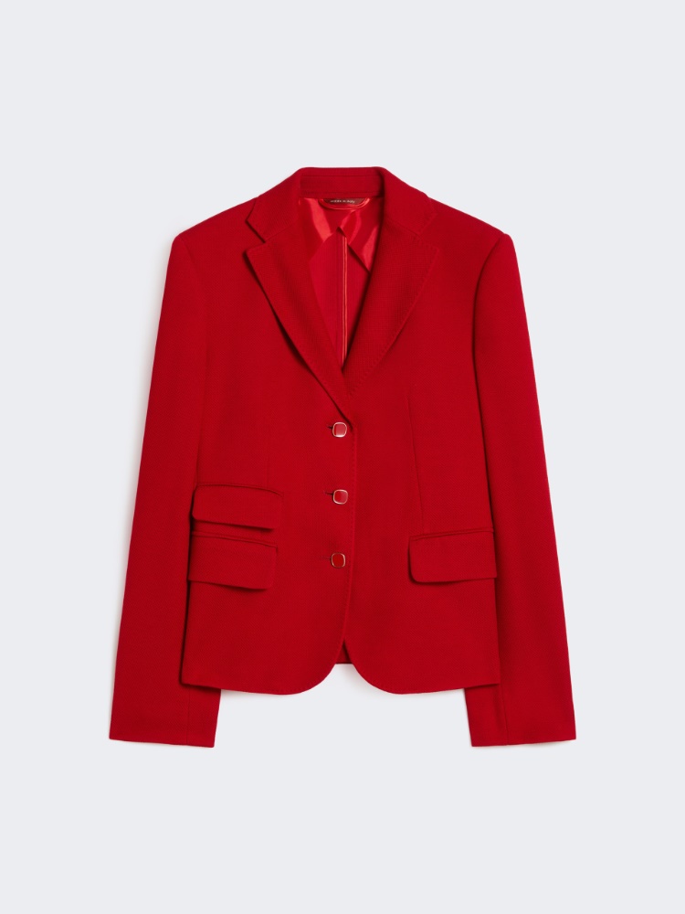 Single-breasted piqué jersey jacket - RED - Max Mara
