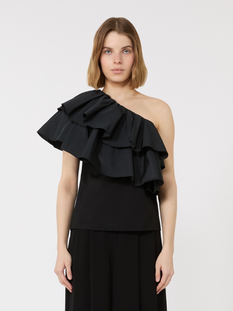 Cotton jersey couture top - BLACK - Max Mara - 2