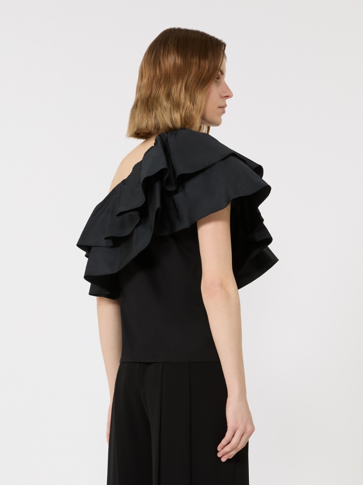 Cotton jersey couture top - BLACK - Max Mara - 3