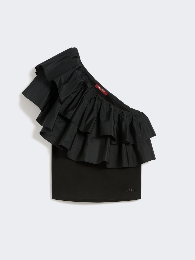 Cotton jersey couture top - BLACK - Max Mara - 4