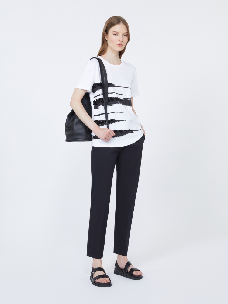 [ピアチェーレ] ピュア コットン ジャージー Tシャツ - OPTICAL WHITE003 - 1