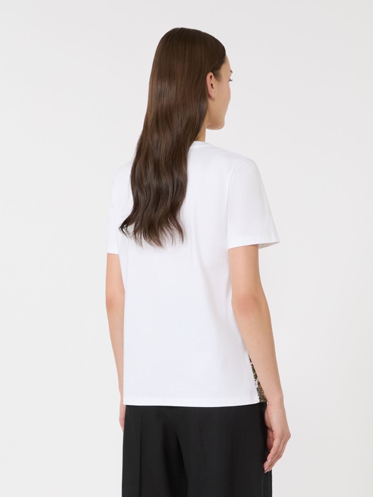 [ピアチェーレ] ピュア コットン ジャージー Tシャツ - OPTICAL WHITE004 - 3