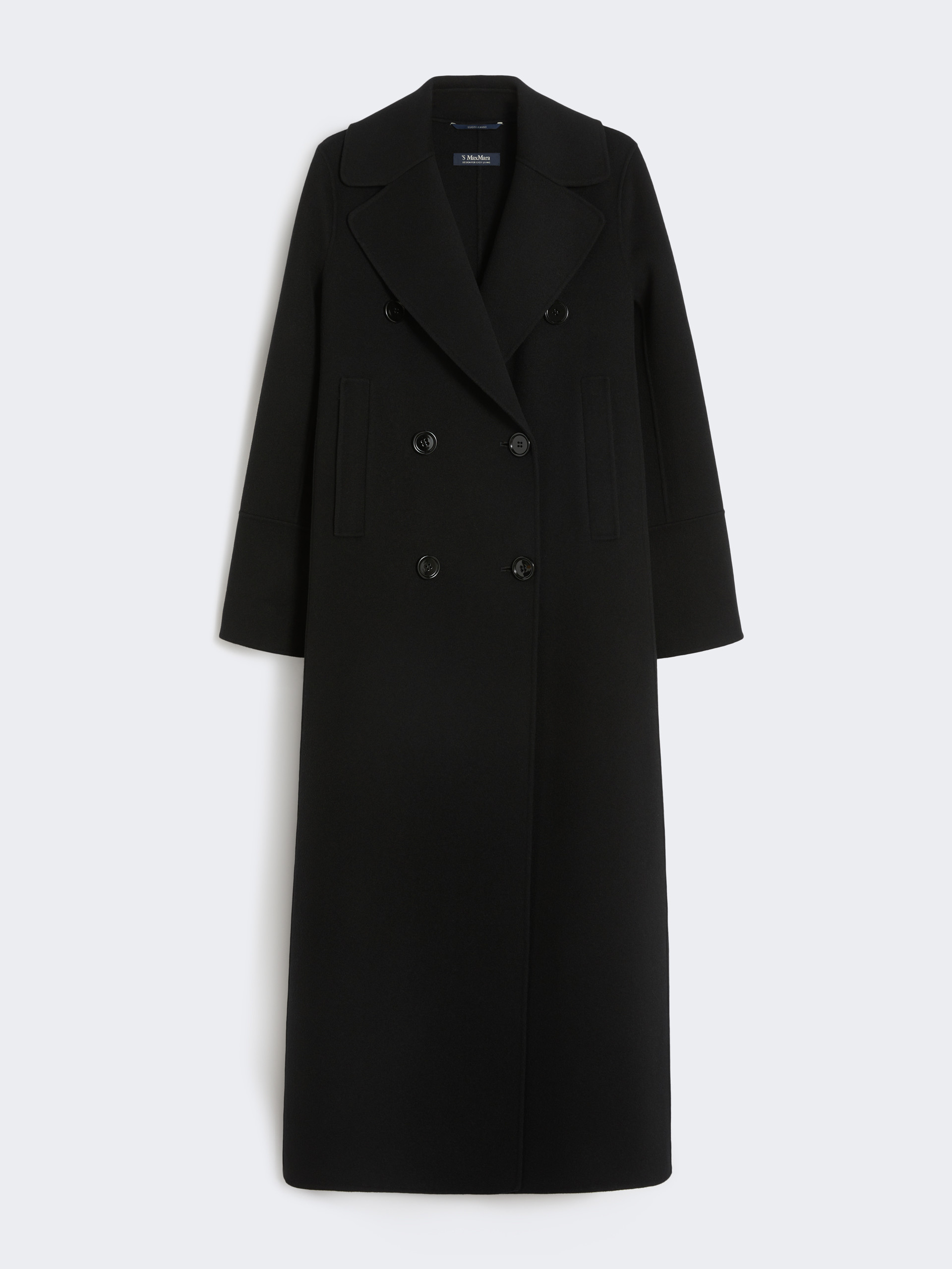 Long wool coat with half-belt detail - BLACK - Max Mara - 5