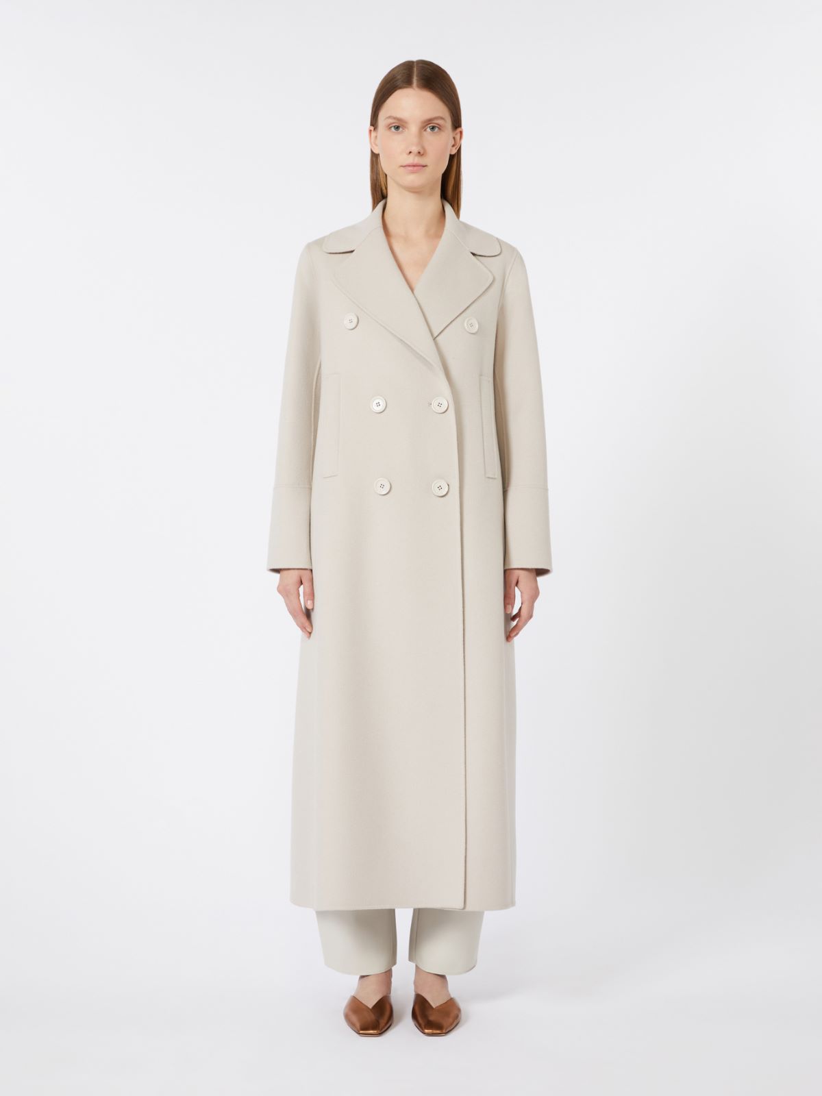 Long wool coat with half-belt detail - SAND - Max Mara - 5