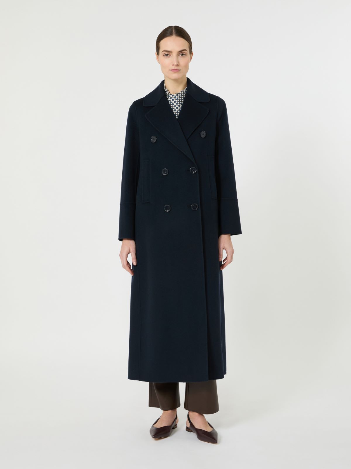 Long wool coat with half-belt detail - MIDNIGHTBLUE - Max Mara - 5