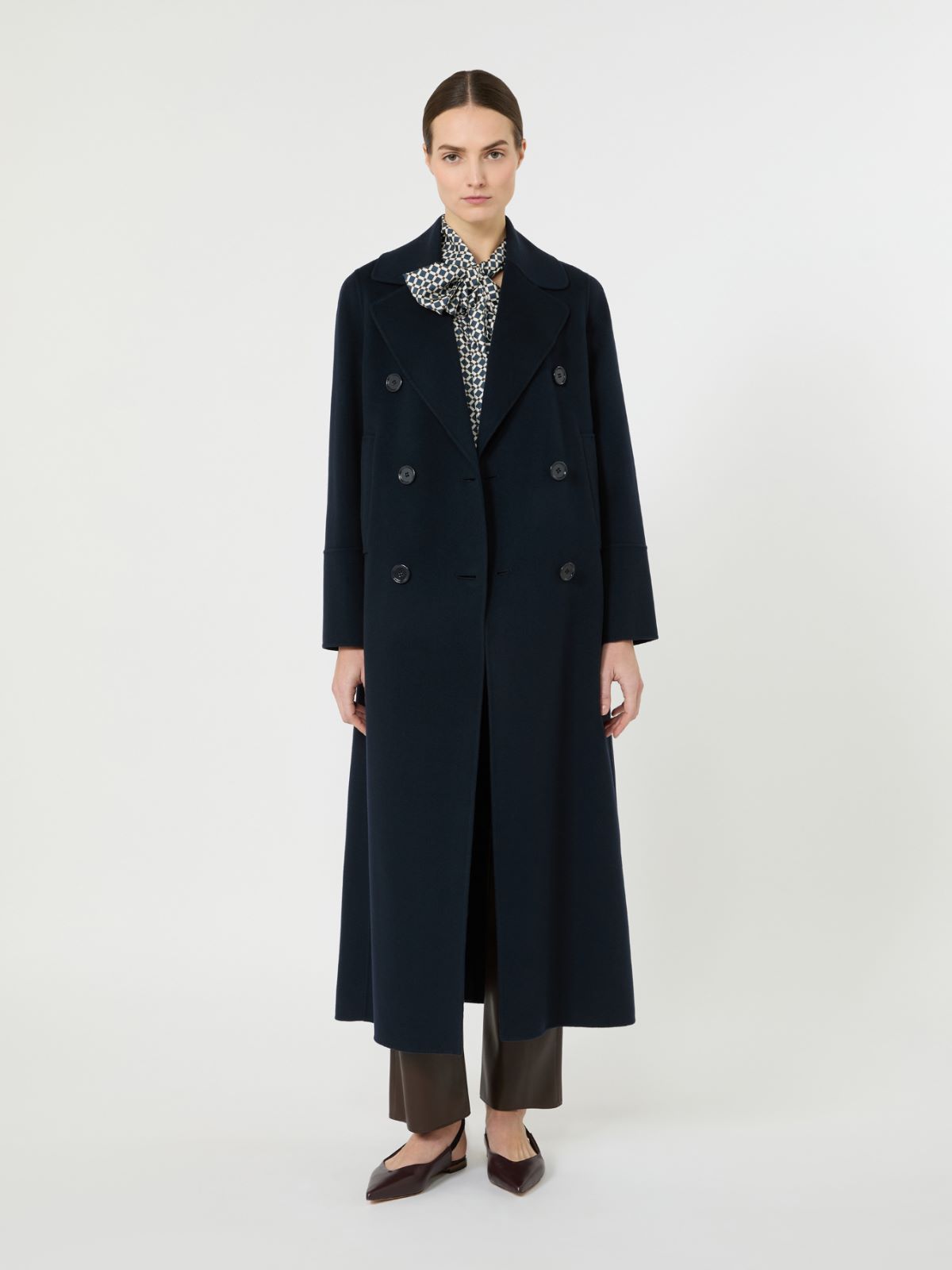 Long wool coat with half-belt detail - MIDNIGHTBLUE - Max Mara - 5