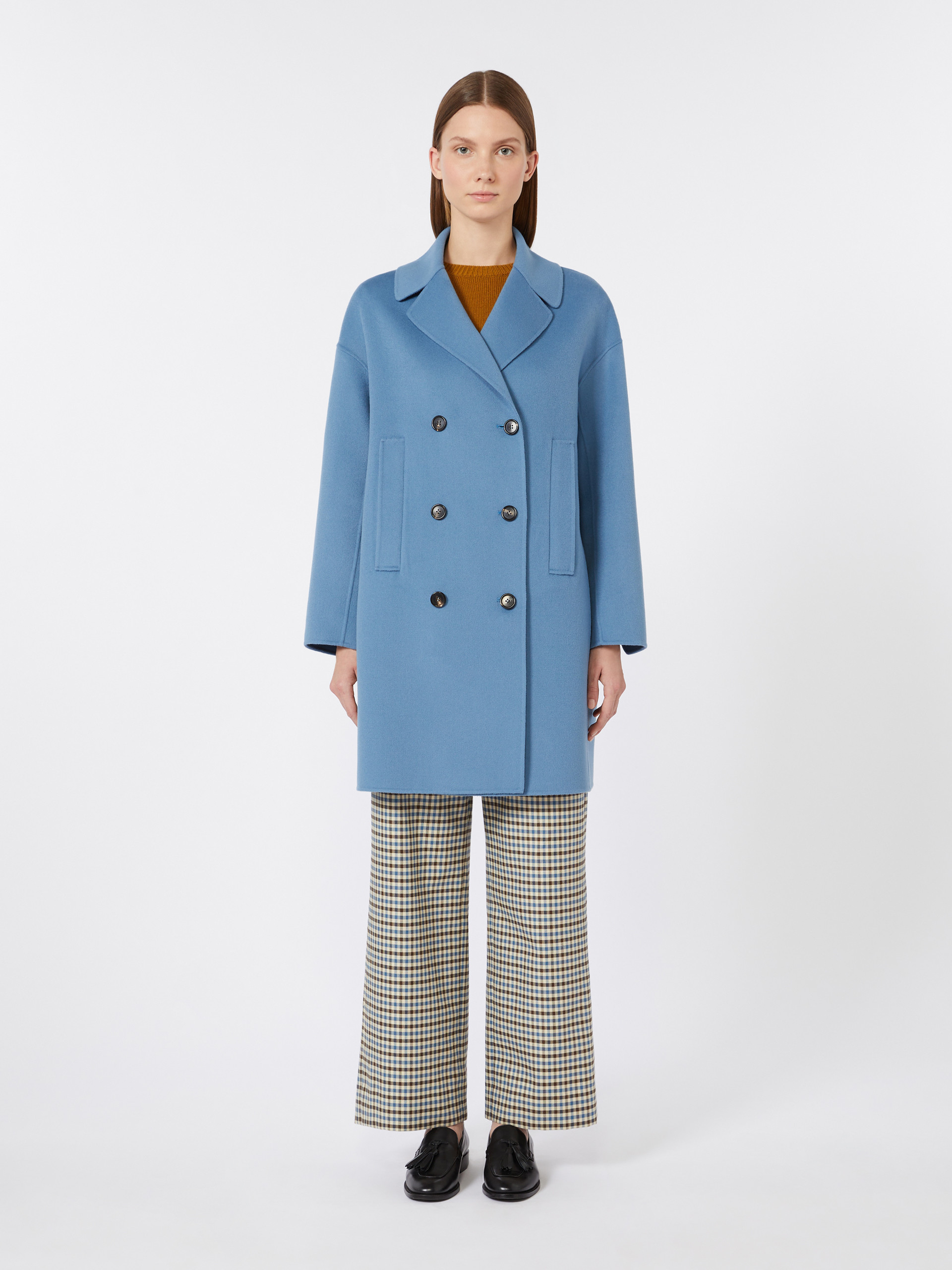Wool broadcloth midi coat - LIGHT BLUE - Max Mara - 2
