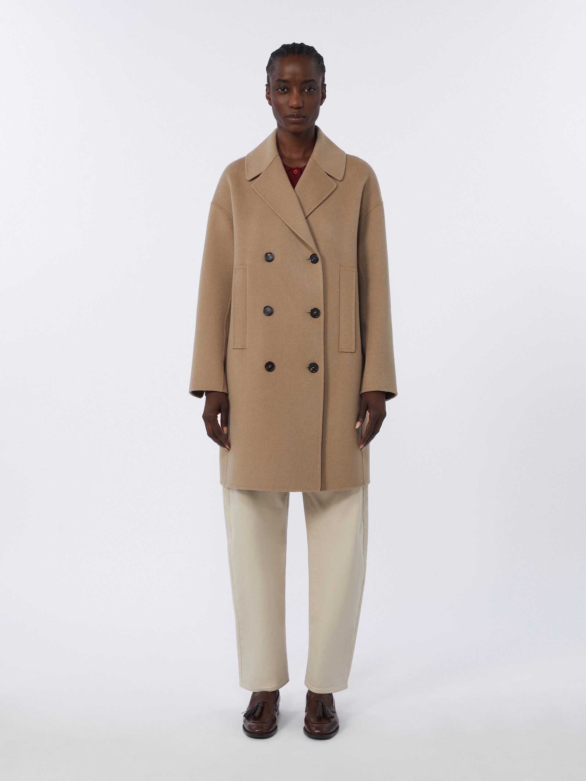 Wool broadcloth midi coat - HAZELNUT BROWN - Max Mara - 2