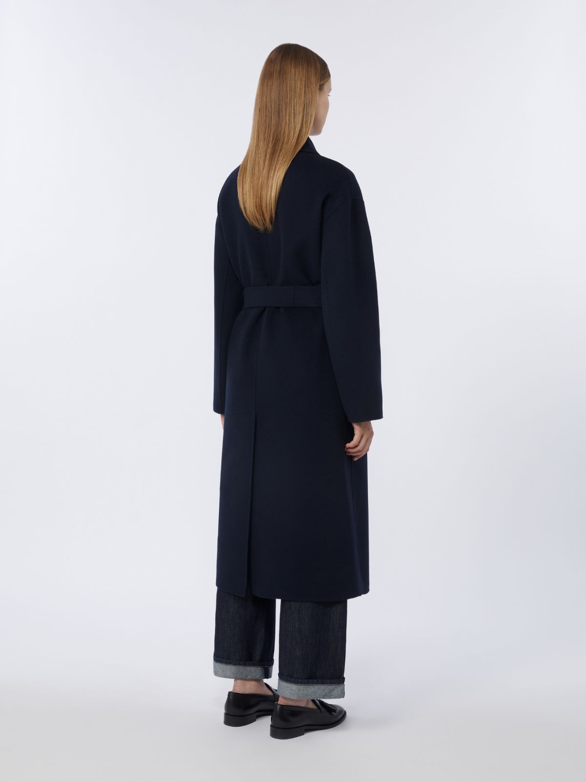 Long wool broadcloth coat - MIDNIGHTBLUE - Max Mara - 4