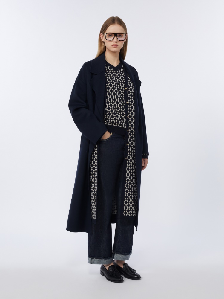 Long wool broadcloth coat - MIDNIGHTBLUE - Max Mara