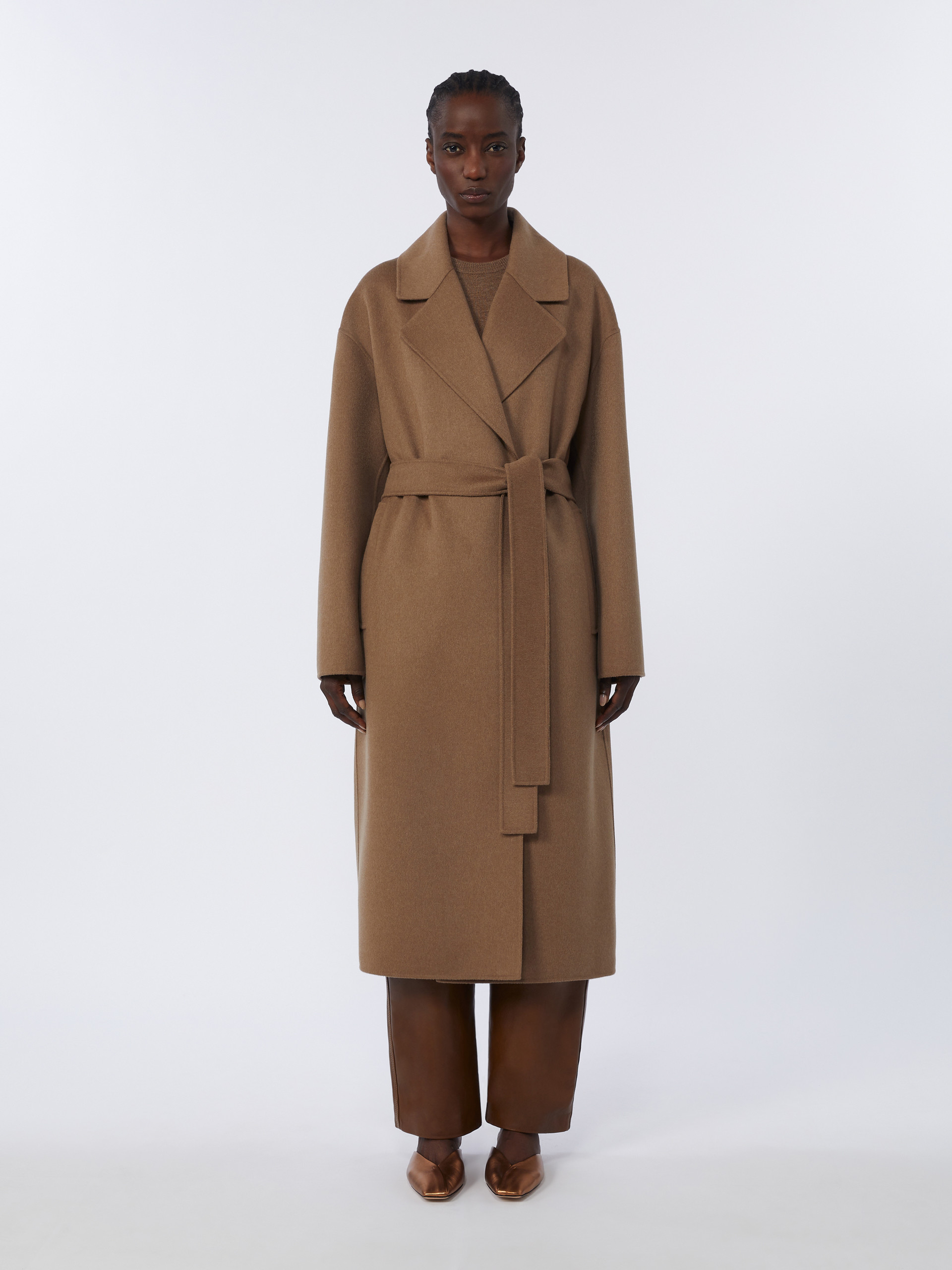 Long wool broadcloth coat - CAMEL - Max Mara - 2