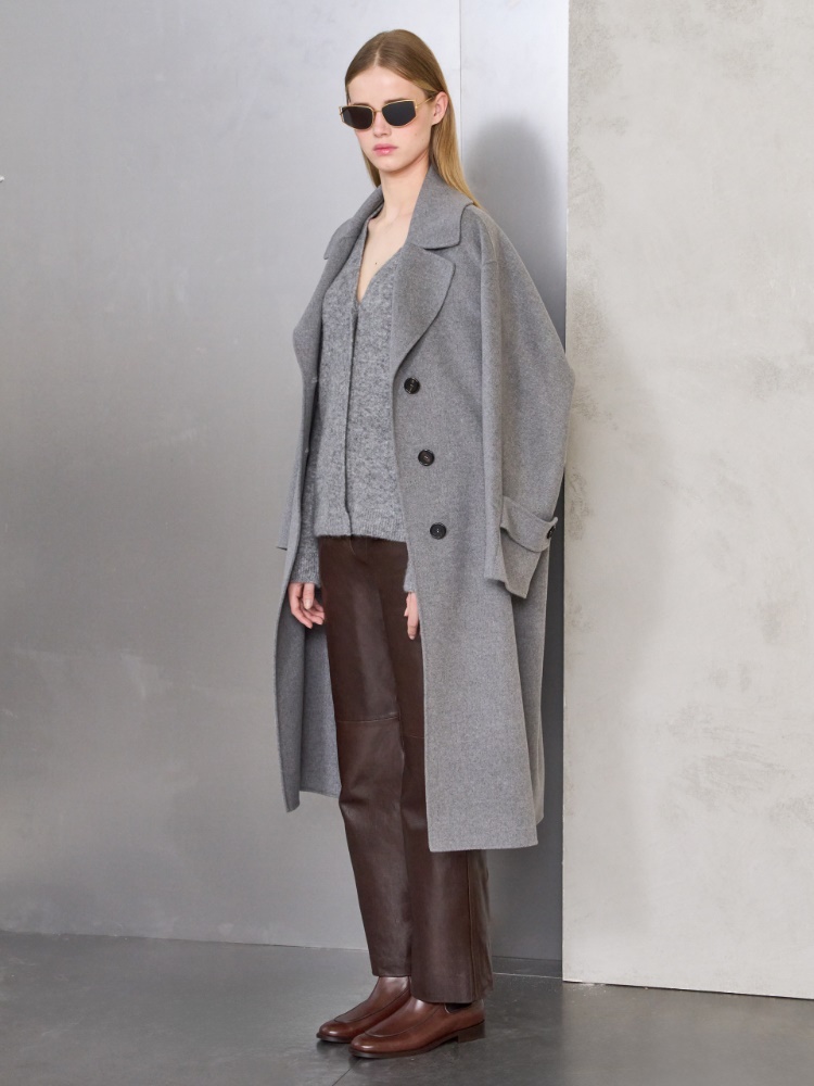Single-breasted wool coat + MEDIUM GREY - Max Mara