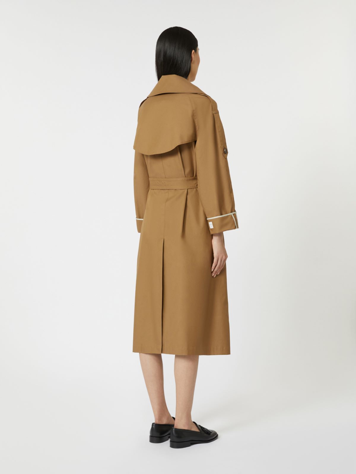 Oversized water-repellent twill trench coat - BROWN - Max Mara - 5