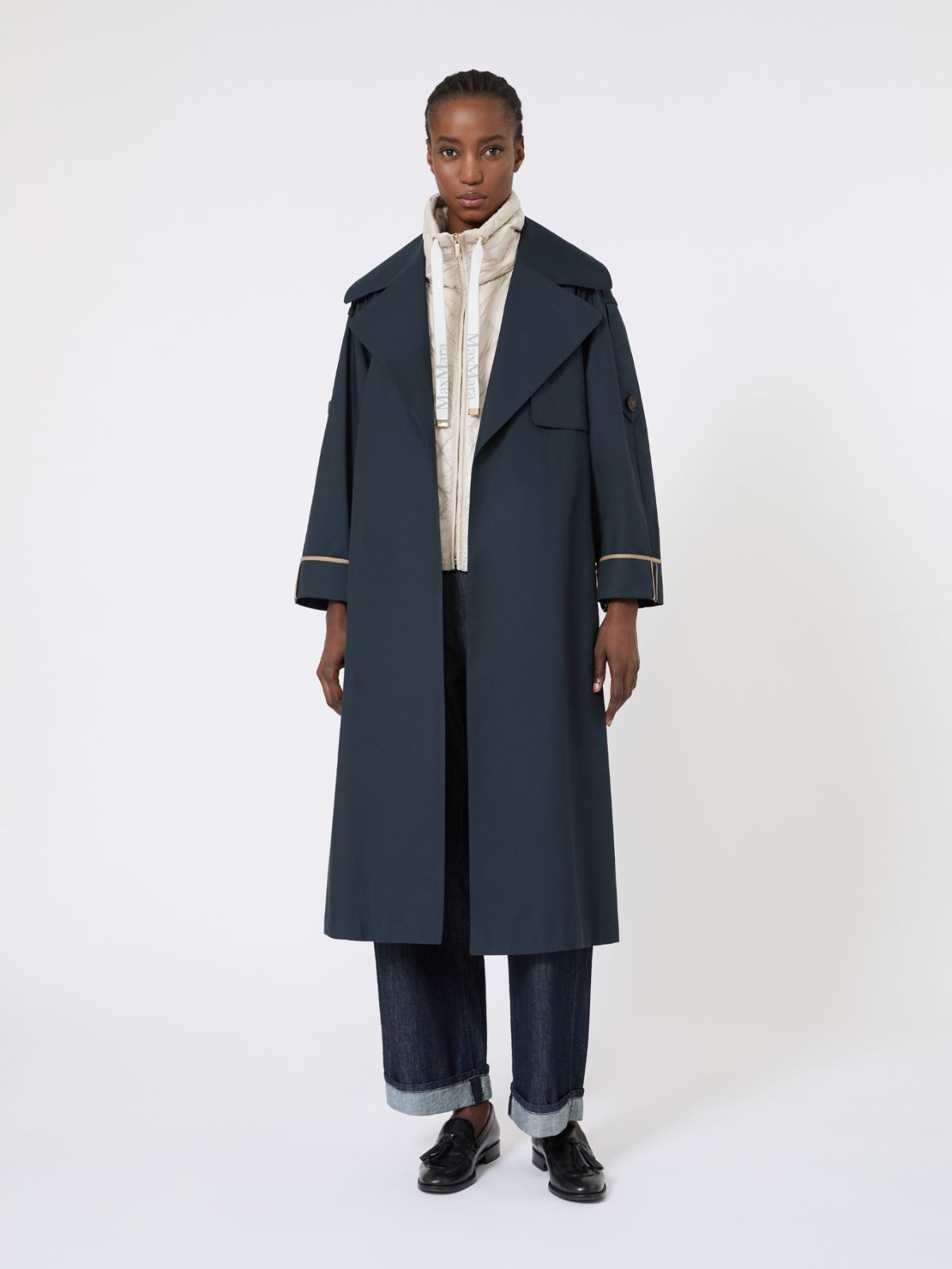 Oversized water-repellent twill trench coat - ULTRAMARINE - Max Mara