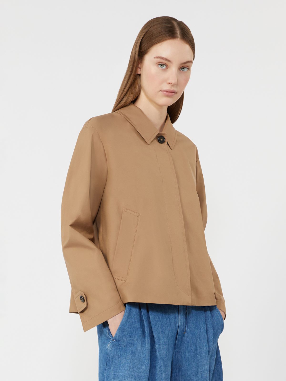 Short water-repellent twill trench coat - CAMEL - Max Mara - 9