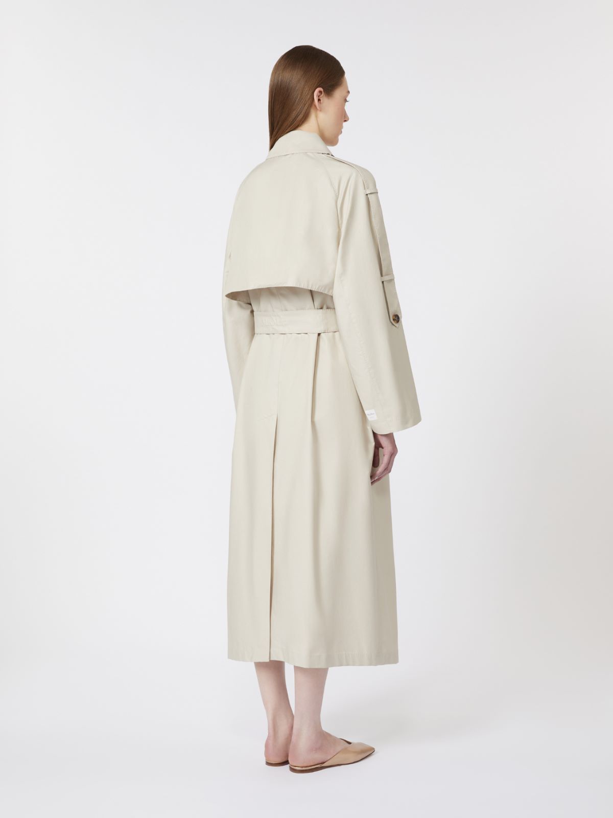 Wide water-repellent twill trench coat - NATURAL - Max Mara - 5