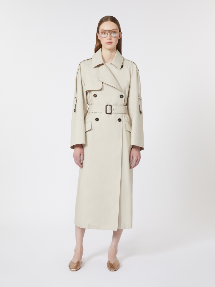 Wide water-repellent twill trench coat - NATURAL - Max Mara