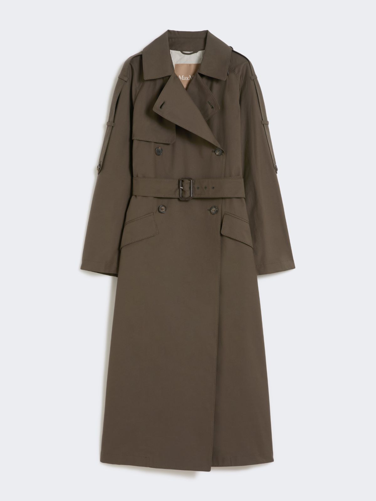 Wide water-repellent twill trench coat - GREEN - Max Mara - 6