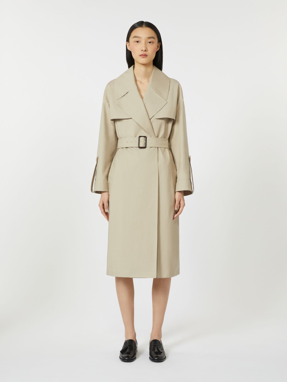 Belted water-repellent twill trench coat - SAND - Max Mara - 6