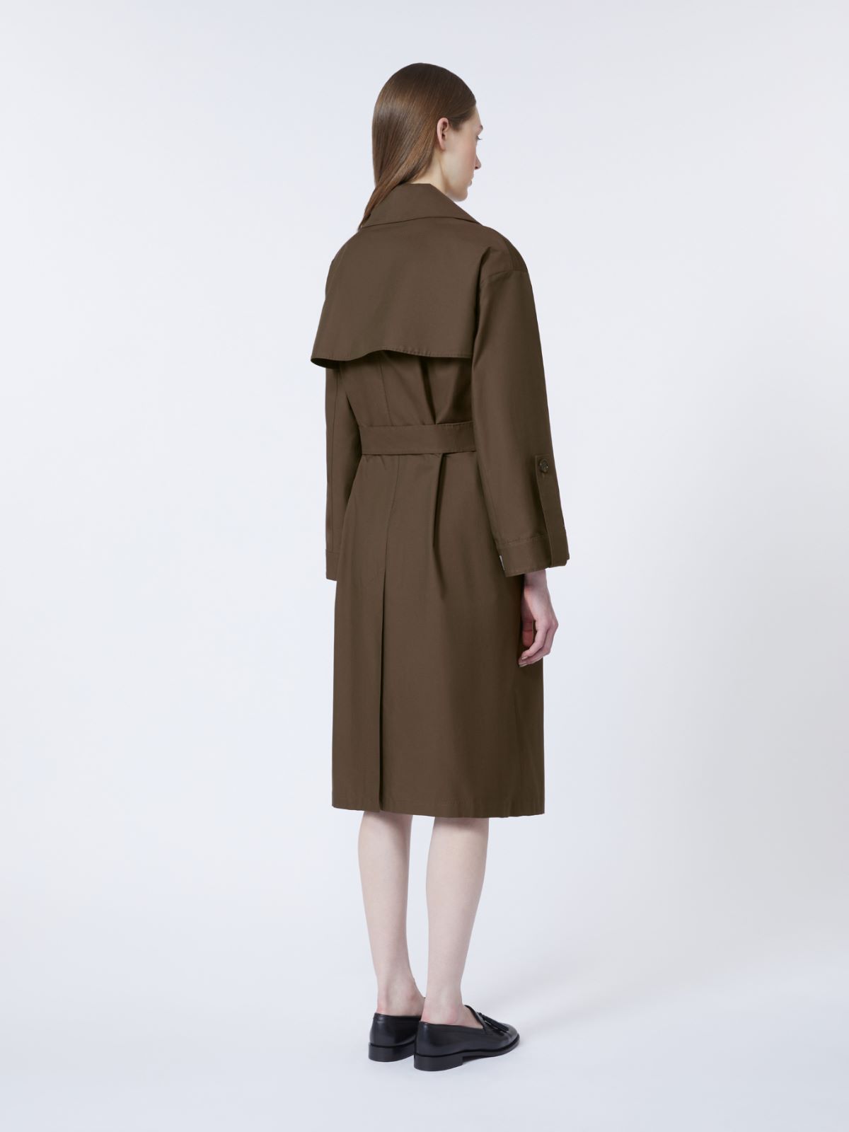 Belted water-repellent twill trench coat - CHOCOLATE - Max Mara - 6